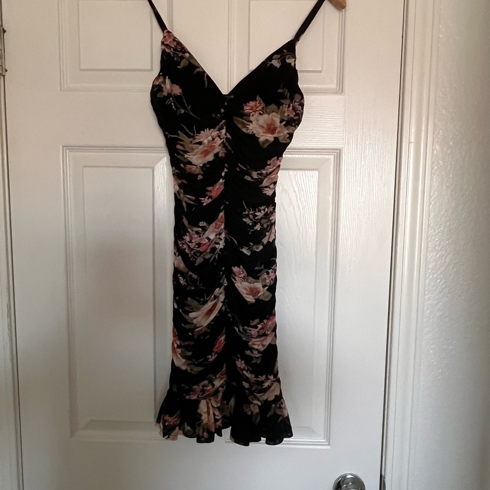 Windsor Black Floral Midi Dress